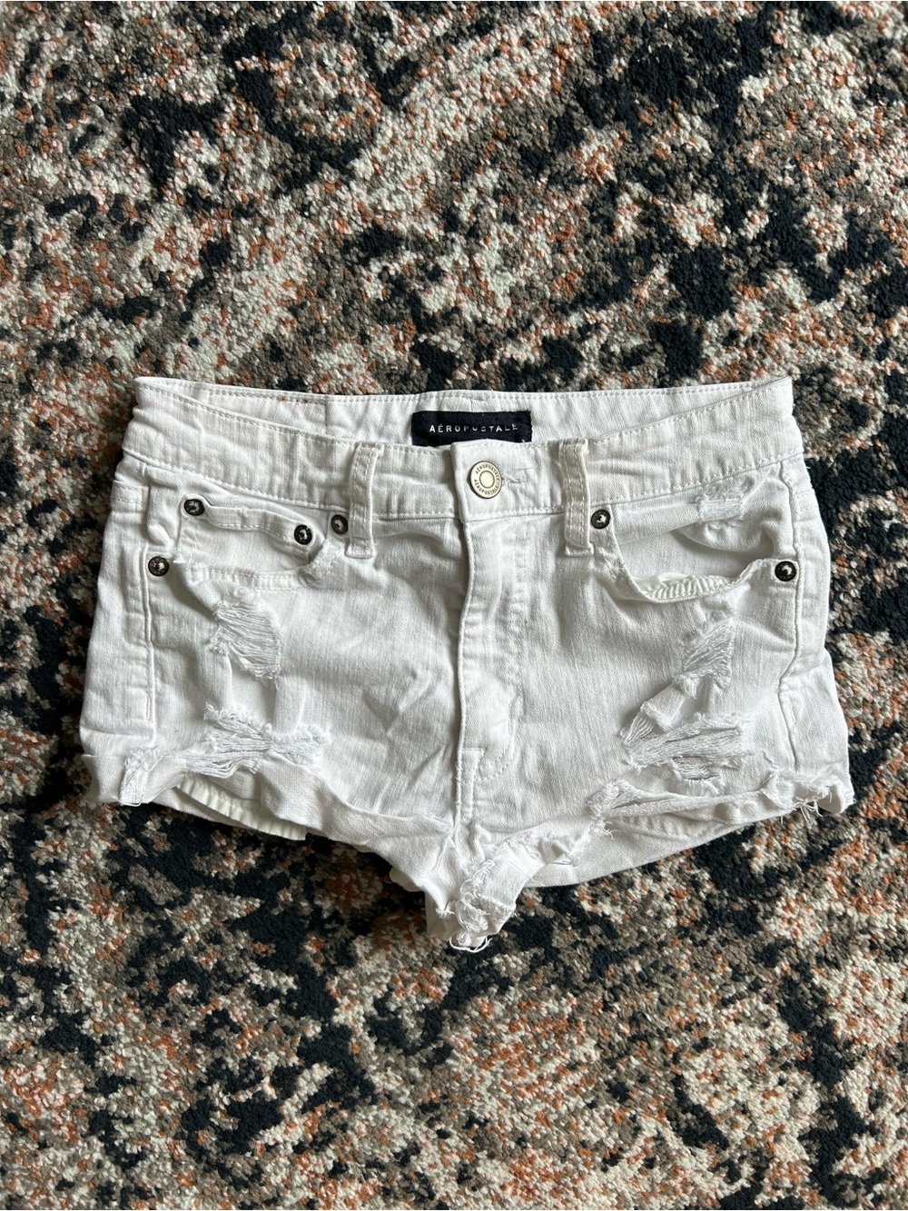 Aeropostale vintage white distressed micro short